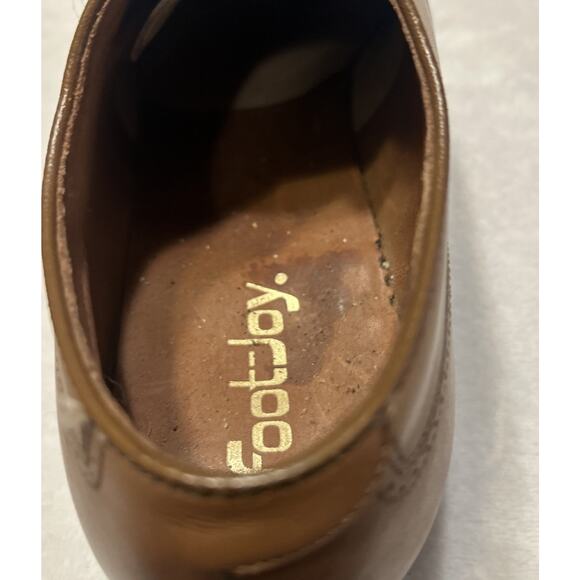 Footjoy Men’s Shoes Size 11.5 B Brown Cap Toe Wingtip Leather Dress Shoes Lace - Picture 8 of 9